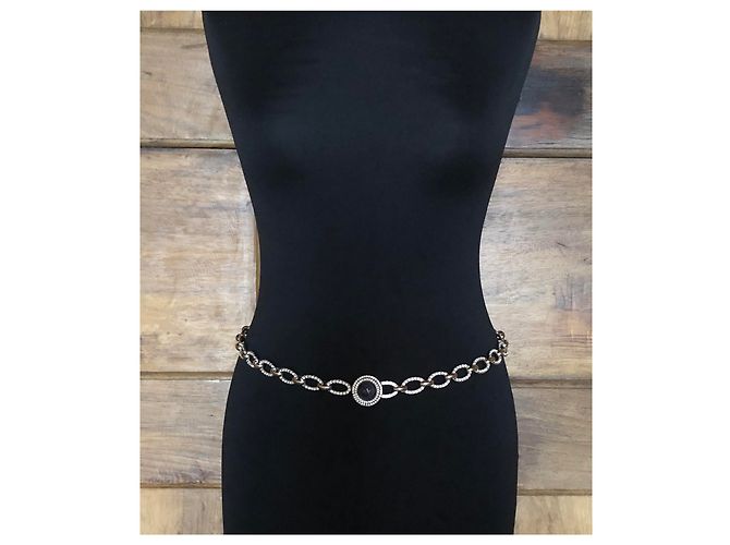 Collana Yves Saint Laurent in metallo argentato e strass Argento - vista 4