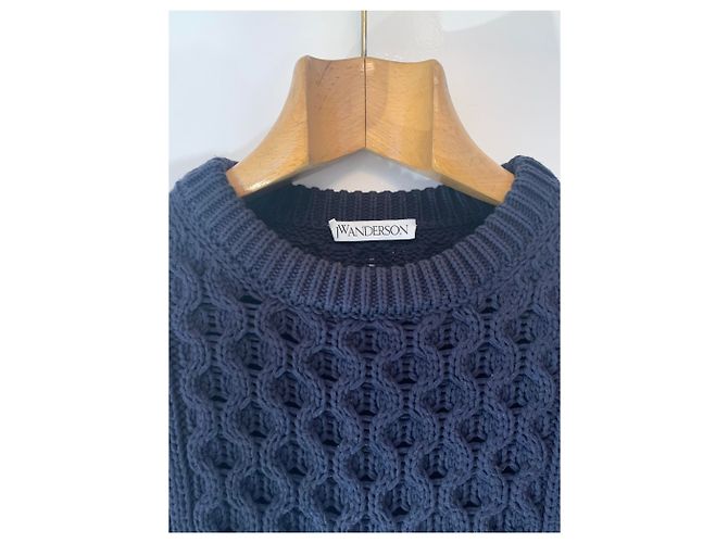 JW Anderson übergroßer Pullover Dunkelblau - Ansicht 3