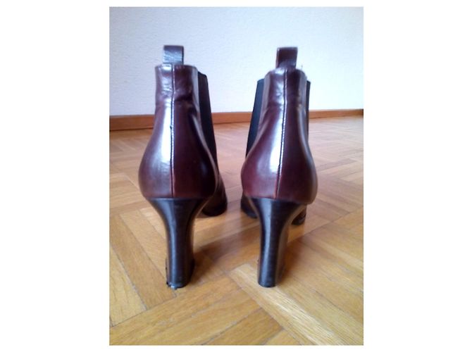 MIU MIU BOTÍN DE CUERO Castaño - vista 4