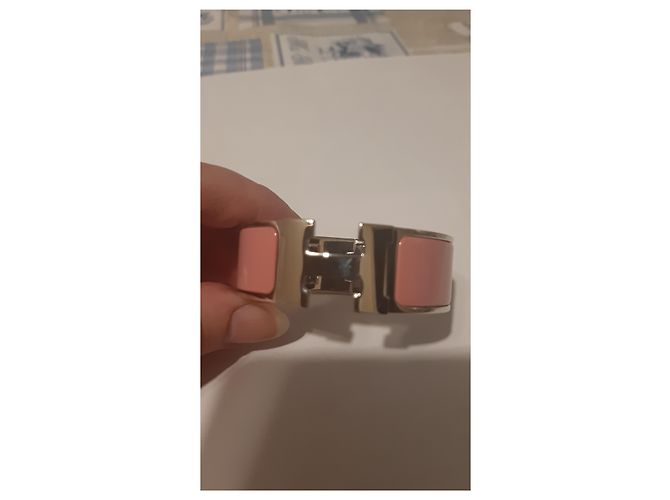 Hermès Clic H Armband rosa Metall Pink - Ansicht 5