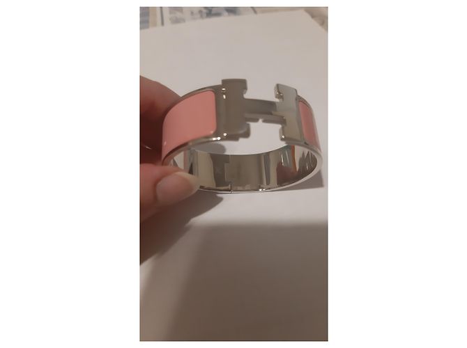 Hermès Clic H Armband rosa Metall Pink - Ansicht 7