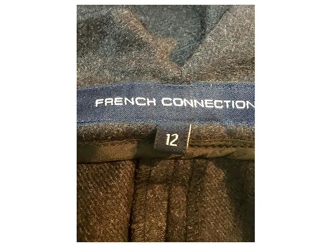 French Connection Bleistiftrock aus Wolle dunkelgrau Anthrazitgrau - Ansicht 3