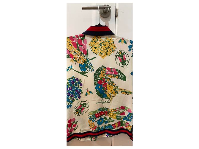 Gucci Blumenbluse aus Seide mehrfarbig Mehrfarben - Ansicht 8