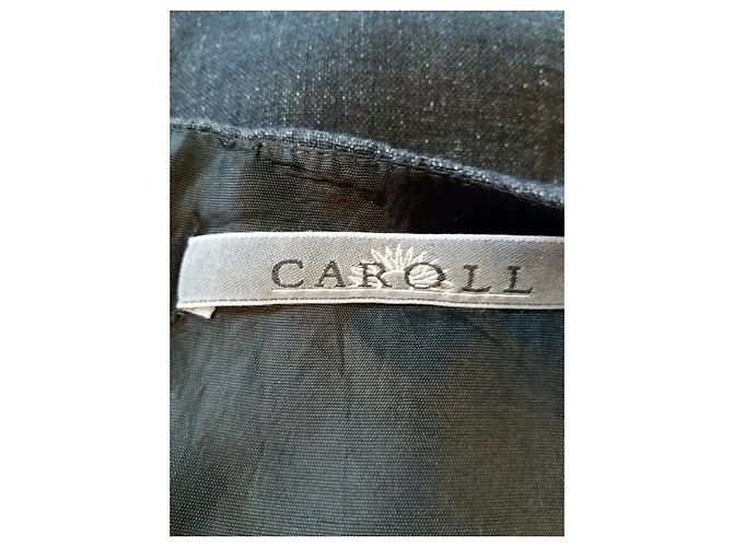 CAROLL Leinenkleid Grau Melange Schwarz - Ansicht 5