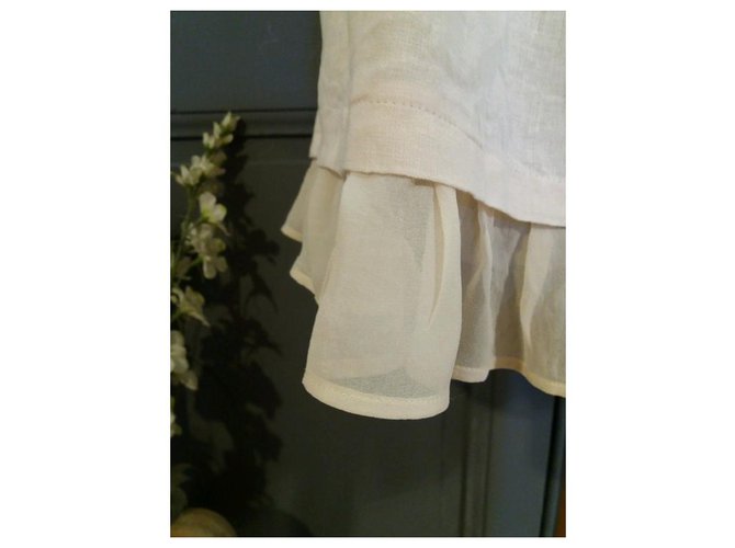 Falda de lino y seda Max Mara Crema - vista 2