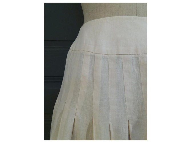 Falda de lino y seda Max Mara Crema - vista 3