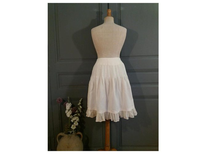 Falda de lino y seda Max Mara Crema - vista 4