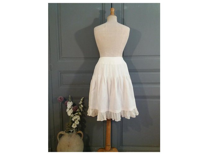 Falda de lino y seda Max Mara Crema - vista 5