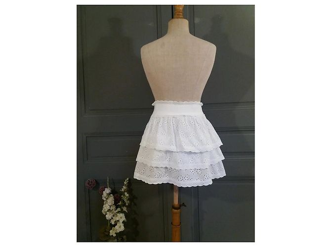 Falda Tara Jarmon Blanca de Algodón Blanco - vista 4
