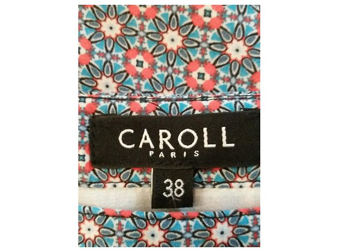 Falda CAROLL estampada de viscosa roja y azul talla 38 - vista 4