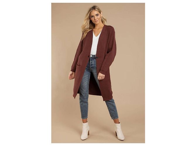 Free People Irreplaceable Plum Longline Cardigan - Ansicht 5