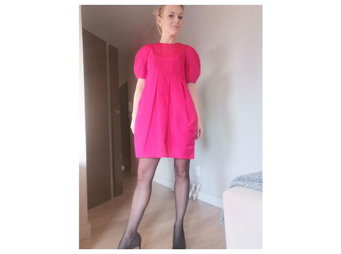 Alexander McQueen Seidenkleid Fuchsia Pink - Ansicht 4