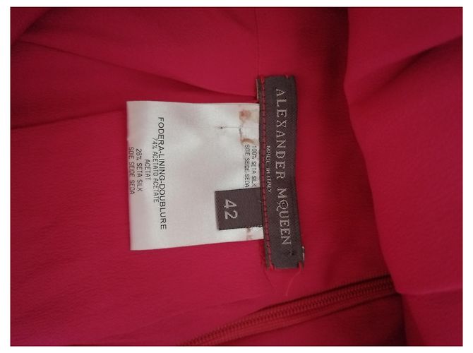 Alexander McQueen Seidenkleid Fuchsia Pink - Ansicht 5