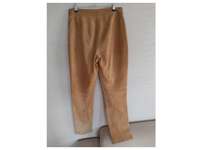 Calça de couro marrom Dkny - vista 2