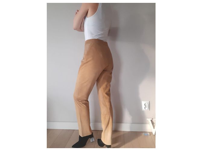 Calça de couro marrom Dkny - vista 7
