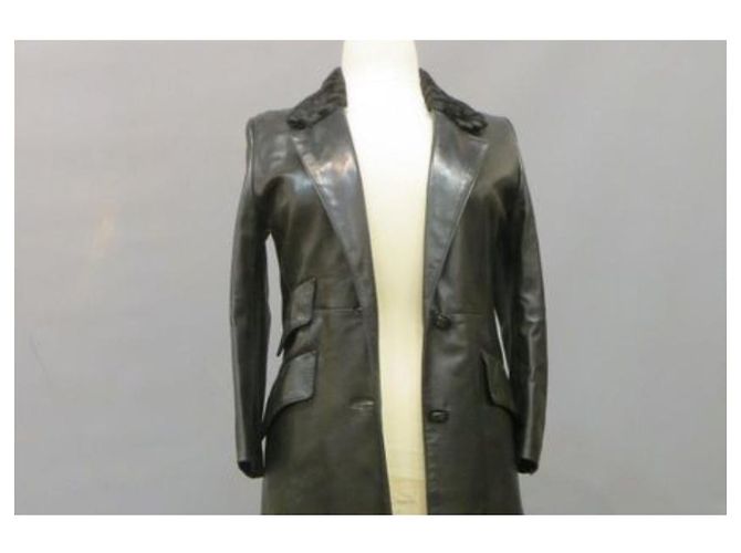 Magnífico abrigo de piel negro Hermès - vista 2