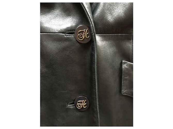 Magnífico abrigo de piel negro Hermès - vista 3