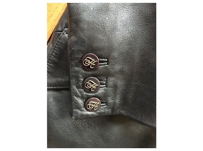 Magnífico abrigo de piel negro Hermès - vista 5