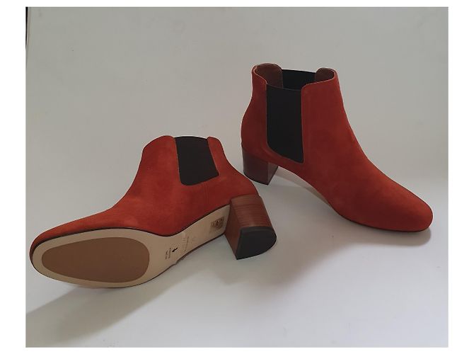 Botas Vanessa Bruno de ante naranja talla 39 - vista 4