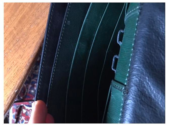Pochette Céline in pelle verde scuro - vista 10