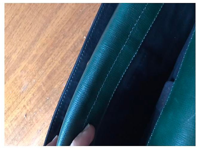 Pochette Céline in pelle verde scuro - vista 11