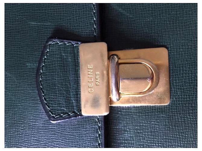 Pochette Céline in pelle verde scuro - vista 2