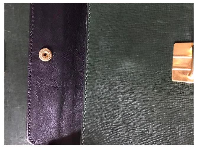 Pochette Céline in pelle verde scuro - vista 6