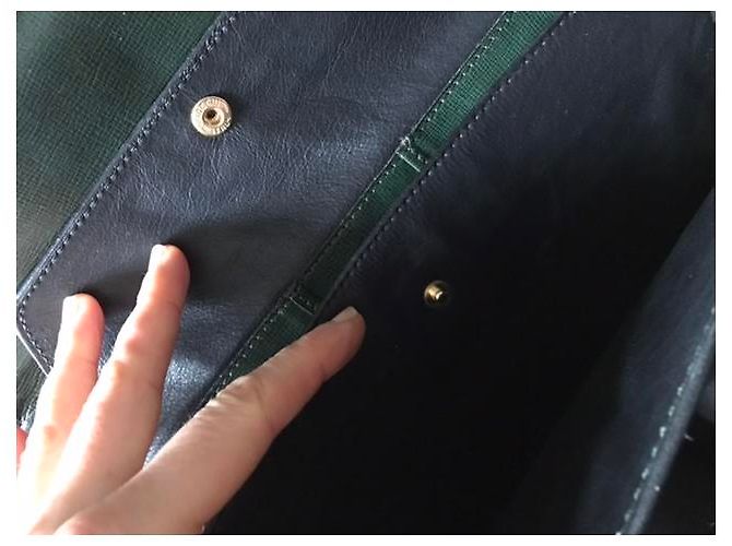Pochette Céline in pelle verde scuro - vista 7