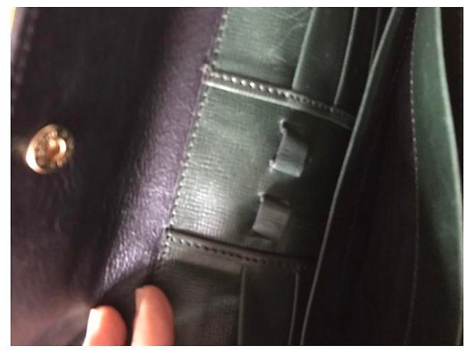 Pochette Céline in pelle verde scuro - vista 9