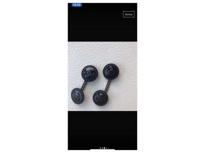 Chanel Cufflinks Black - view 3