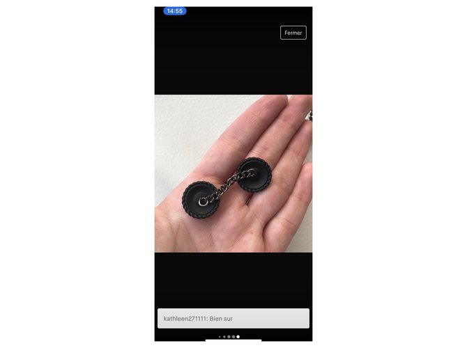 Chanel Cufflinks Black - view 4