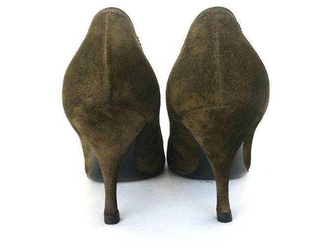 Miu Miu Wildleder Pumps mit hohem Absatz Khaki - Ansicht 6