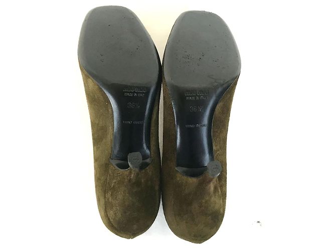 Miu Miu Wildleder Pumps mit hohem Absatz Khaki - Ansicht 7