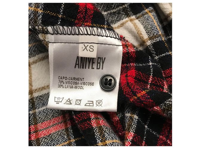 Autre Marque Camicia a quadri ANIYE BY rosso nero bianco lana viscosa - vista 7
