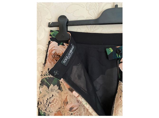 Saia lápis Dolce & Gabbana com estampa de rosas e renda Preto - vista 6