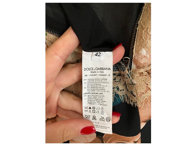 Saia lápis Dolce & Gabbana com estampa de rosas e renda Preto - vista 7