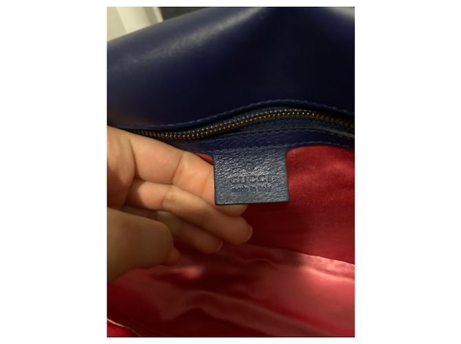 Gucci Marmont in velluto blu - vista 10