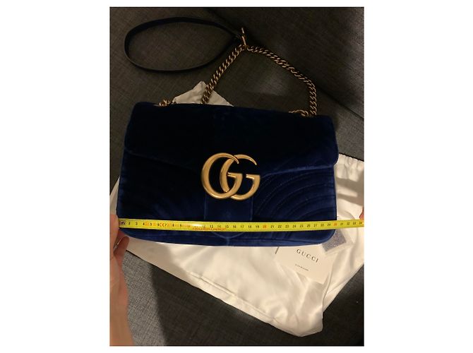Gucci Marmont in velluto blu - vista 12