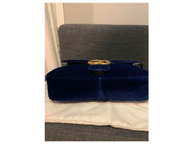 Gucci Marmont in velluto blu - vista 3