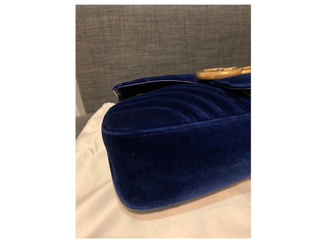 Gucci Marmont in velluto blu - vista 4