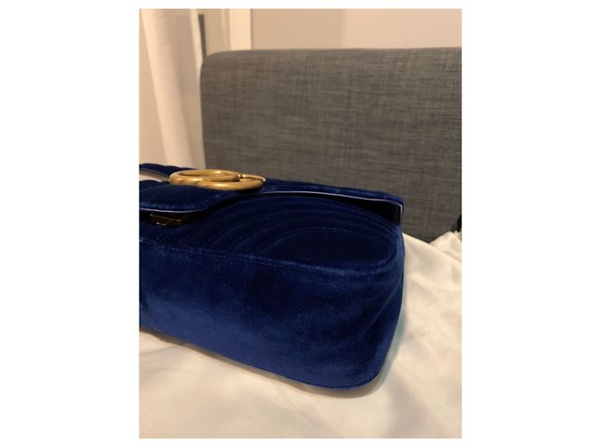 Gucci Marmont in velluto blu - vista 5