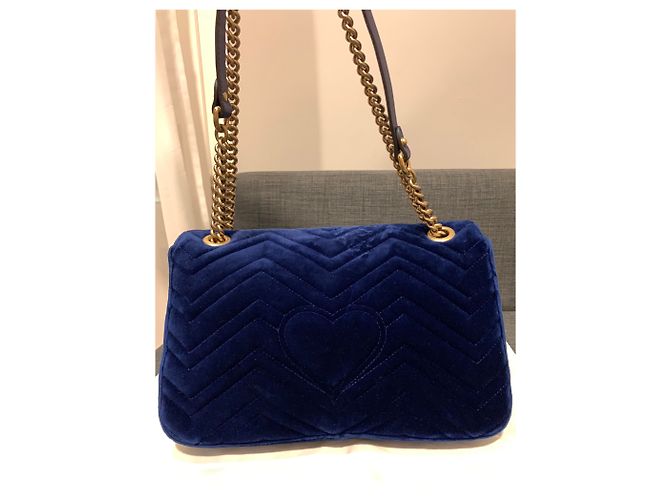 Gucci Marmont in velluto blu - vista 6