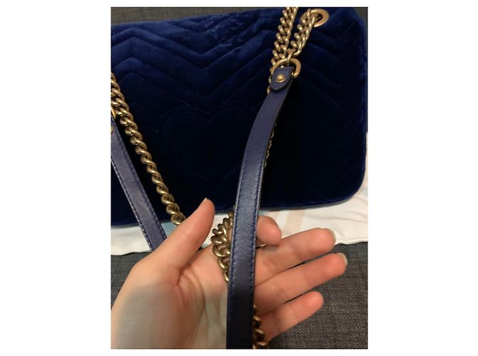 Gucci Marmont in velluto blu - vista 7