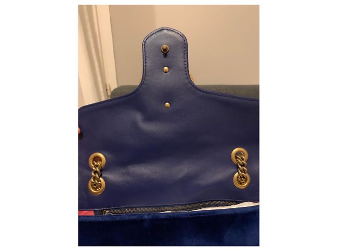 Gucci Marmont in velluto blu - vista 8