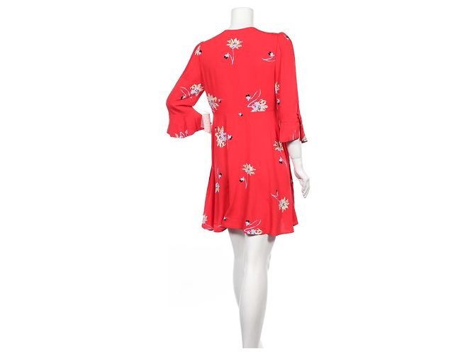 Free People Blumenkleid Rot Viskose M - Ansicht 2