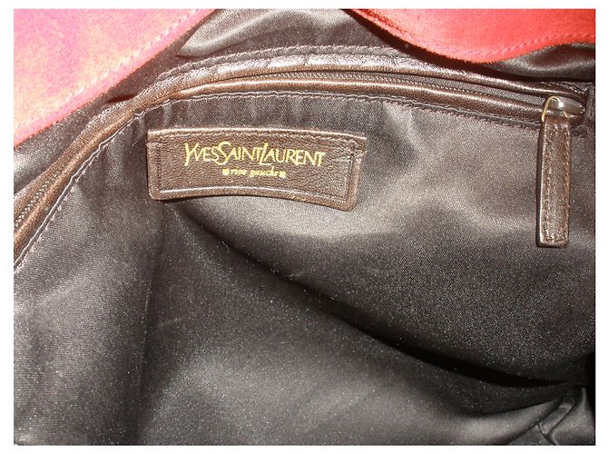 Borsa Yves Saint Laurent YSL Downtown M Rossa in Pelle Vernice - vista 7