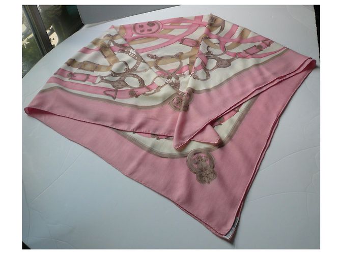 Hermès HERMES Maxi Stola Cashmere seta Rosa Buone condizioni - vista 11