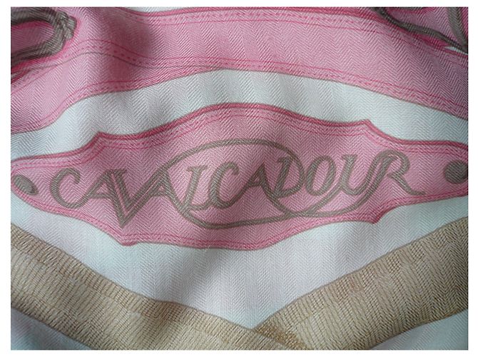 Hermès HERMES Maxi Stola Cashmere seta Rosa Buone condizioni - vista 4