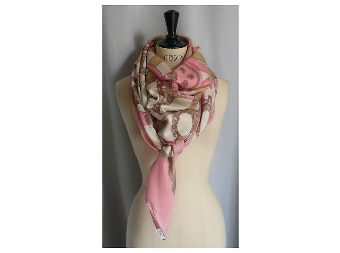 Hermès HERMES Maxi Stola Cashmere seta Rosa Buone condizioni - vista 6