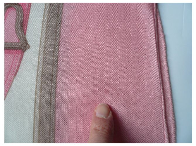 Hermès HERMES Maxi Stola Cashmere seta Rosa Buone condizioni - vista 8